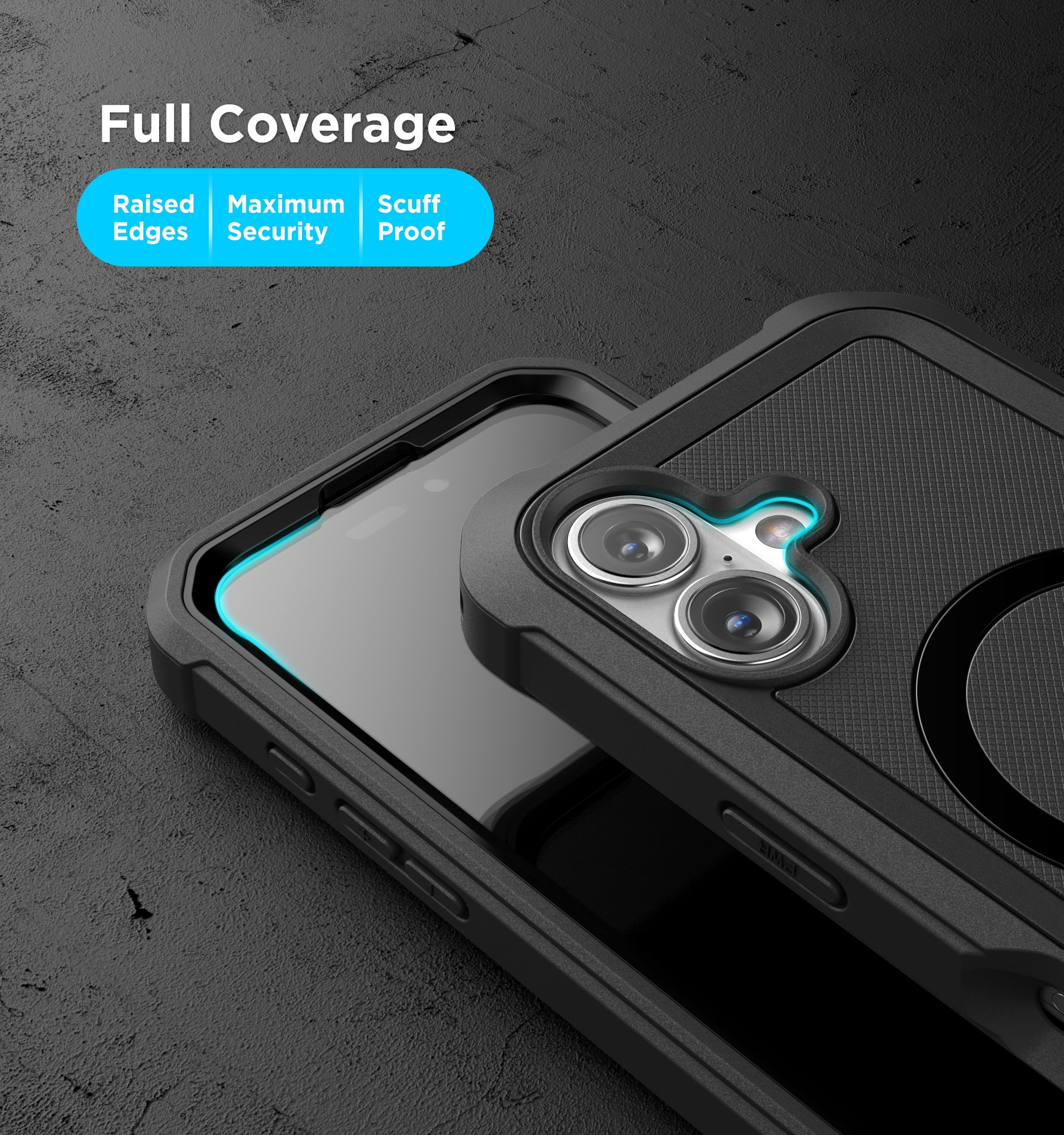 Encased Protective Belt Case for iPhone 16 with Built-In Screen Protector and Phone Holster Clip (Compatible with MagSafe) Heavy-Duty Hybrid Rugged Cover