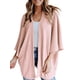thumbnail image 3 of Sonducket Suéter abierto frontal para mujer, cárdigan de punto suelto de poliéster, manga 3/4, ropa informal de primavera y otoño, blanco, L Prendas para la parte del cuerpo Rosado METRO Sonducket AP003557-07, 3 of 6