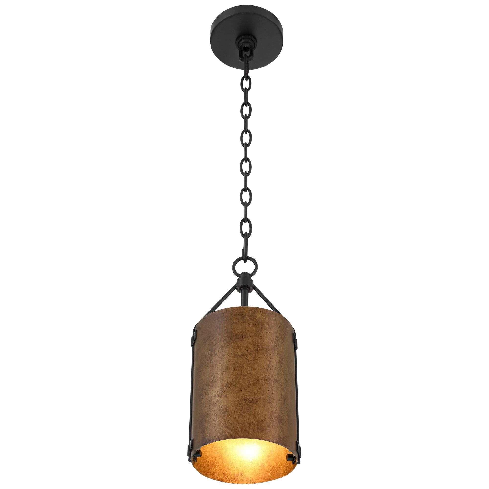 Possini Euro Design Julian 6" Farmhouse Rustic Pendant Ceiling Light Fixture Dining Room Over Table Drum Black Bronze Finish Mini