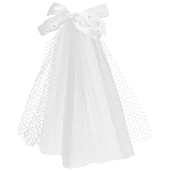 IDEANATEGRATE 12Pack Bridal Hair Accessories White Wedding Veil with Bowknot for Brides and Bridal Showers