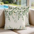 thumbnail image 2 of Pillow Covers 18x18 Set of 2, Sage Green Eucalyptus Square Throw Pillow Covers for Couch/Sofa/Living Room, Farmhouse Weeping Leaves Linen Decorative Soft Pillowcases for Couch Throw Pillows, 2 of 9
