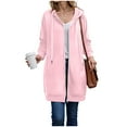 thumbnail image 4 of UngA Long Hoodies for Women Long Sleeve Oversized Sweatshirts Casual Lightweight Fleece Jackets With Pockets Women's Zip Up Hoodies (Pink,M), 4 of 7