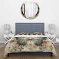 thumbnail image 3 of Designart "Blue Beige Butterfly Intricate Patterns" Animals Bedding Covert Set - Butterfly Teal Children's Art Bed Set With 1 Sham, 3 of 6
