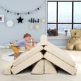 thumbnail image 6 of Play Couch Sofa for Kids Medium Size, Modular Kids Play Couch, Kids Couch Building Fort for Playroom, Children Convertible Foam Cushion for Boys and Girls (Square Armrest, Beige), 6 of 16