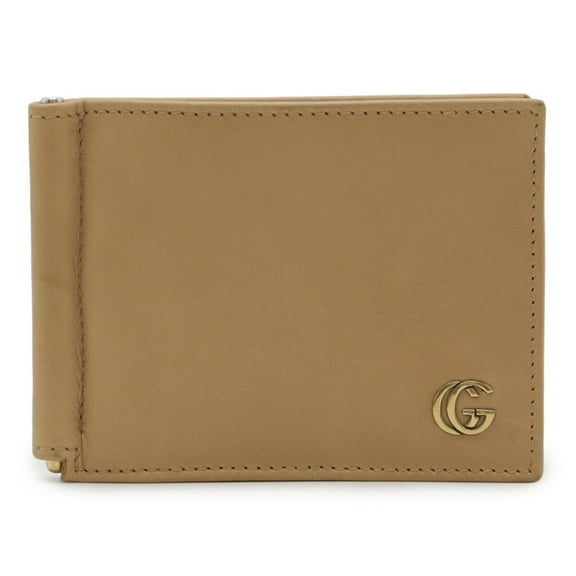 Pre-Owned GUCCI Double G Bi-fold Wallet with Money Clip Bill Card Case Business Holder Leather...