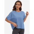 thumbnail image 3 of Women's Loose Fit Crewneck T-Shirt - Short Sleeve Casual Top, Summer Basic Tee, 3 of 4