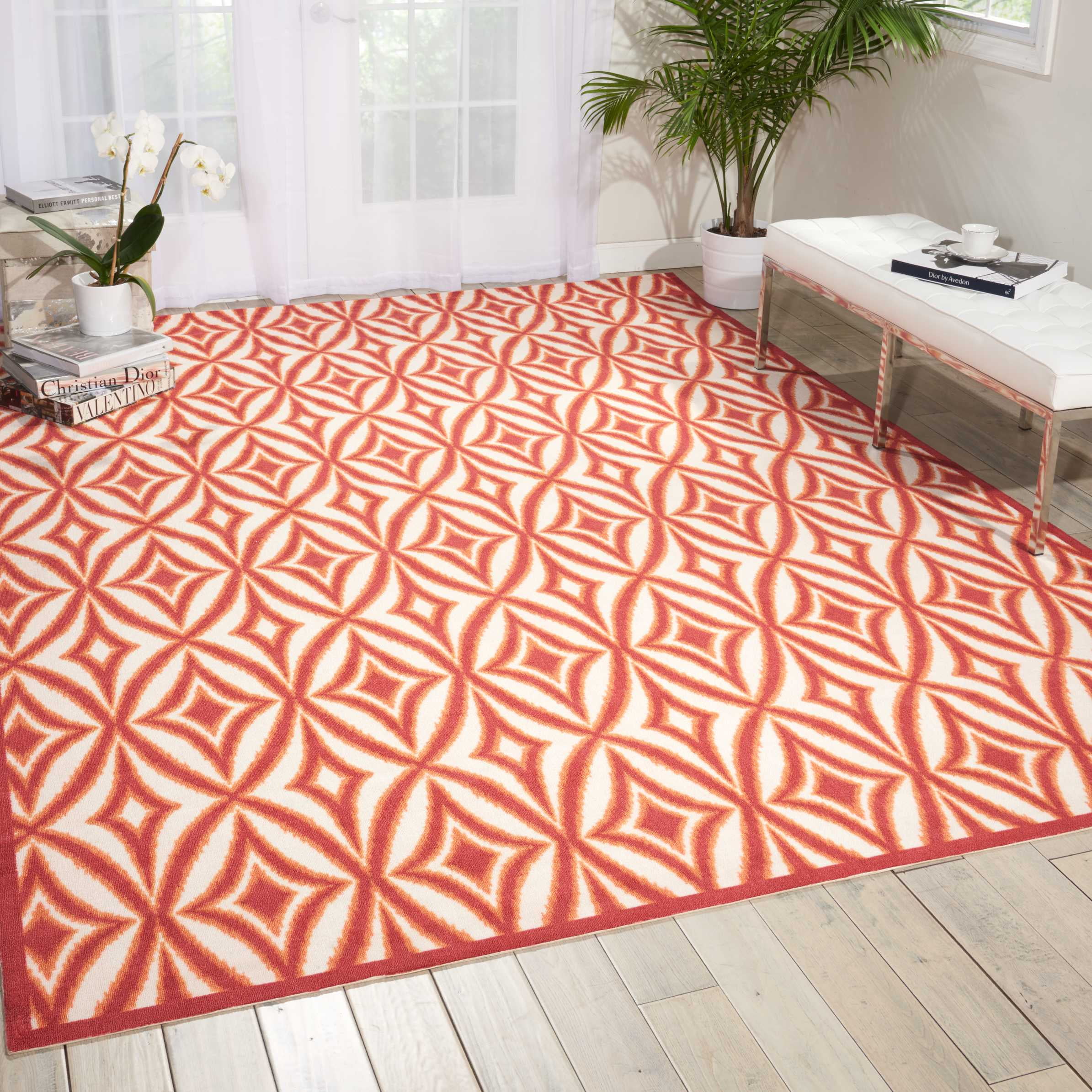 Waverly Sun N' Shade Indoor/Outdoor Campari 10' x 13' Area Rug, (10x13 ...