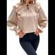 thumbnail image 2 of Blusas de Larga para Mujer, Elegantes, Informales, con Cuello en V y Volantes, de , para el Trabajo, de Moda para Otoño. Albaricoque M, 2 of 10