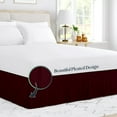 thumbnail image 4 of CCNY 12" Inch Drop Pleated Bed Skirt Twin Size 100% Microfiber Made Wine with Split Corners Bedskirts, 4 of 7