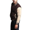 thumbnail image 6 of G-Style USA Men's Letterman Baseball Varsity Jacket VJ100A - BROWN/KHAKI - Small, 6 of 7