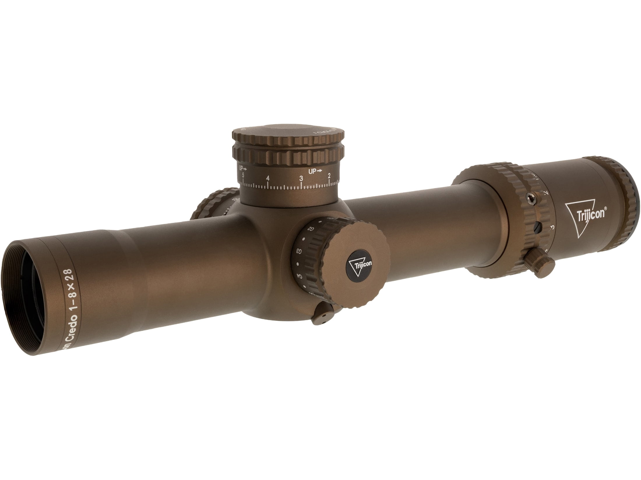 Trijicon Credo Rifle Scope 1-8x 28mm Illuminated MRAD Segmented Circle Reticle Coyote Brown
