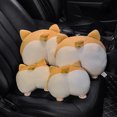 thumbnail image 5 of Almohada para el cuello del coche con forma de perro Corgi de peluche, bonita almohada para el coche, juego de soporte lumbar para el coche, caja de pañuelos creativa con forma de perro de dibujos ani, 5 of 5