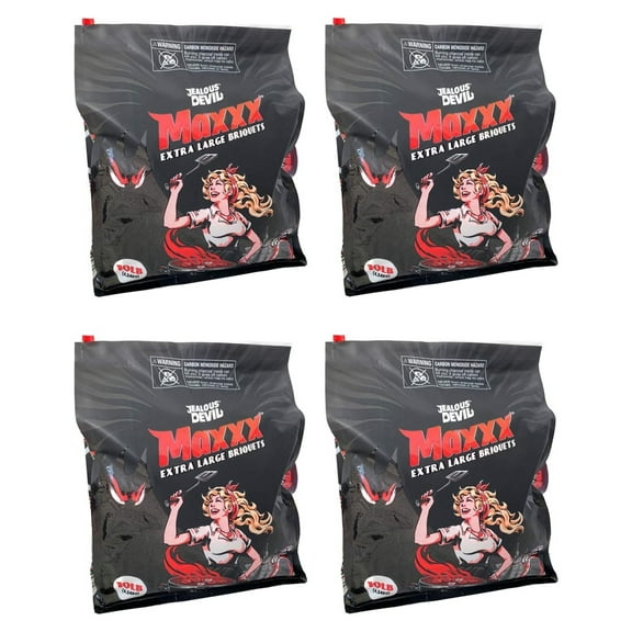 XL All Natural Hardwood Charcoal Grilling Pillow Briquets, 10 Pound (4 Pack)