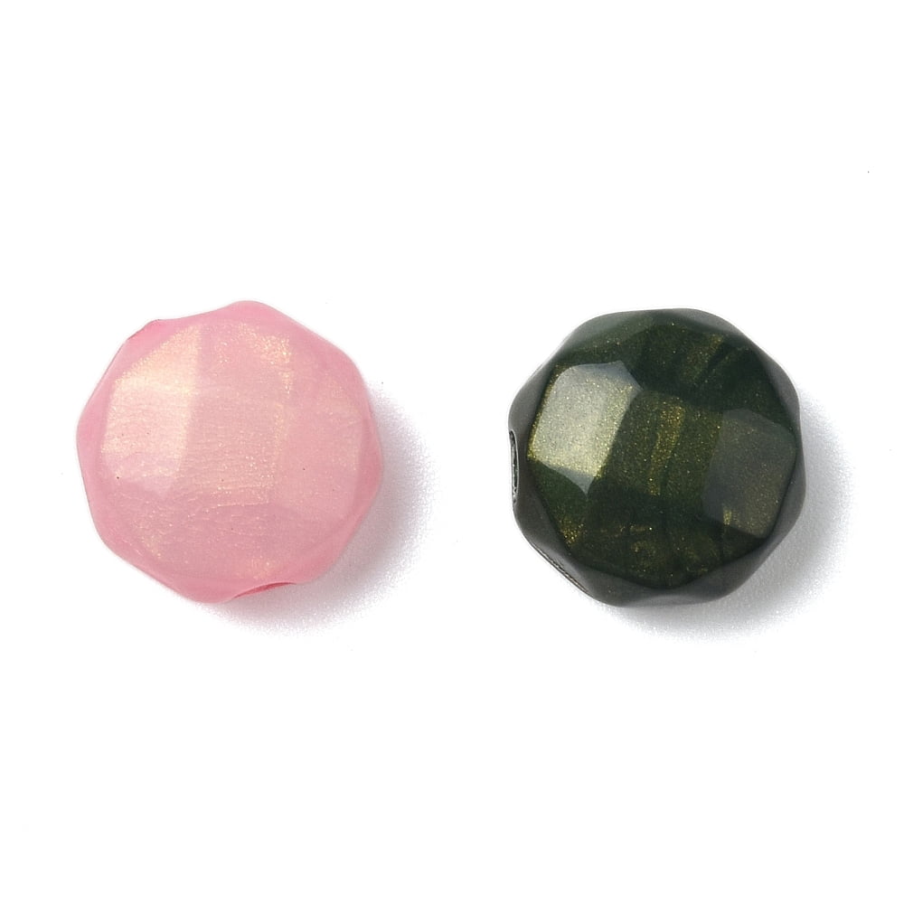 500 g Platisc Acrylic Beads Faceted Flat Round 11x6.5mm Hole: 2mm
