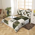 thumbnail image 2 of Cover Set Queen Size Camo Comforter Cover Green and Beige Plaid Print Bedding, 2 of 5
