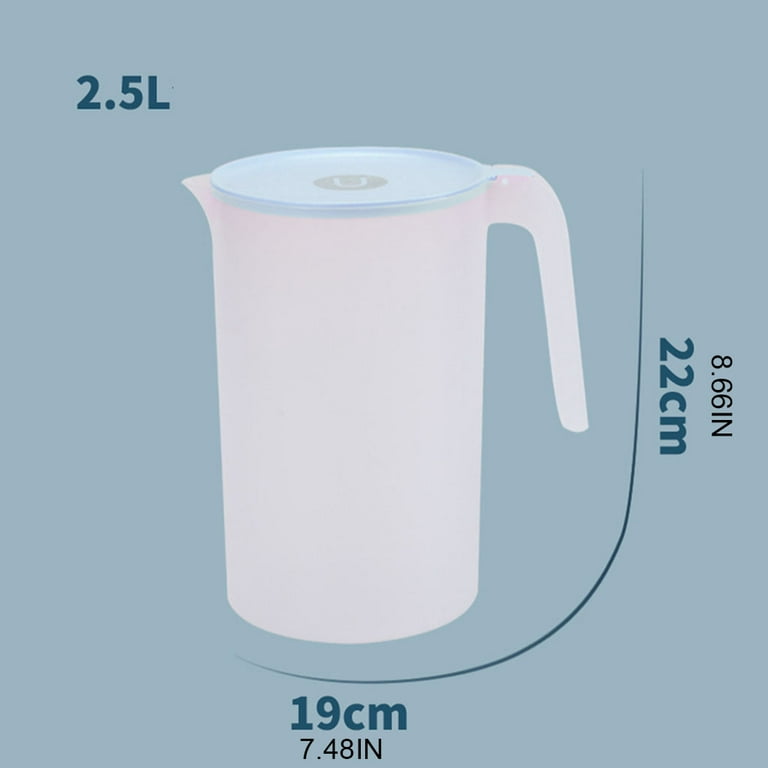 2.5L Large Capacity Food Grade Plastic Measuring Water Juice Pitcher Jug  w/Lid