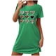 thumbnail image 2 of Camisón corto de mujer, vestido de largo medio con estampado de moda, camisón corto extragrande de mujer, camisón de manga corta con estampado de pecho a la moda, camisón de mujer, 2 of 6