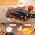 thumbnail image 2 of Milk Frother Rechargeable 3-Speeds Egg Beater Drink Mixer with 2 Detachable Stainless Steel Whisk-Heads Handheld Foam Maker, 2 of 9