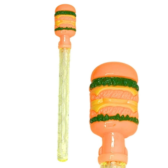 14" Big Bubble Wand with Fun Burger  Fries Handle :1CT