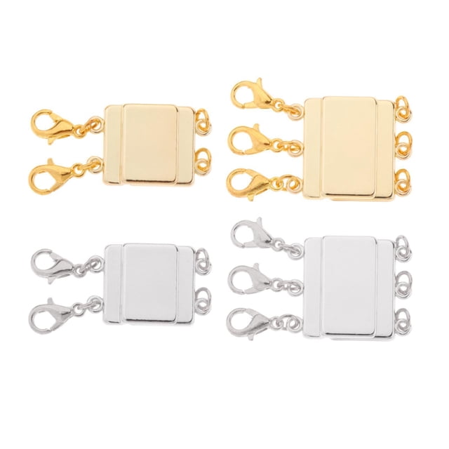 veasfak Necklace Layering Clasp 2-3 Strands Separator Gold 4pcs