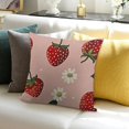 thumbnail image 3 of SHANXI Cute Pink Flower Fruit Pillow Covers Pillowcases Home Decor Bed Couch Sofa Office Living Room Cushion 18x18in, 3 of 5
