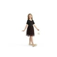 thumbnail image 4 of Actgleam Girls Party dresses Summer Short Sleeve Casual Cute Dresses,Black,6-7Years, 4 of 8