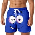 thumbnail image 3 of ibiyuan Men Swim Trunks 5 Inch Funny Expression Graphic Funny Beach Board Shorts Drawstring Waist Mens Bathing Suit Men's Swimwear, 3 of 5