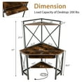 thumbnail image 3 of Gymax Bureau d'Angle Bureau d'Ordinateur Gain de Place avec Étagères et Plateau pour Clavier Brun Rustique, 3 of 10