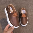 thumbnail image 5 of Kids Casual Boat Shoes Loafers Comfy No-Tie Lace Flat School Shoes for Boys Fashion Versatile Soft Sole Footwear Brown 11.5 Little Kids, 5 of 6