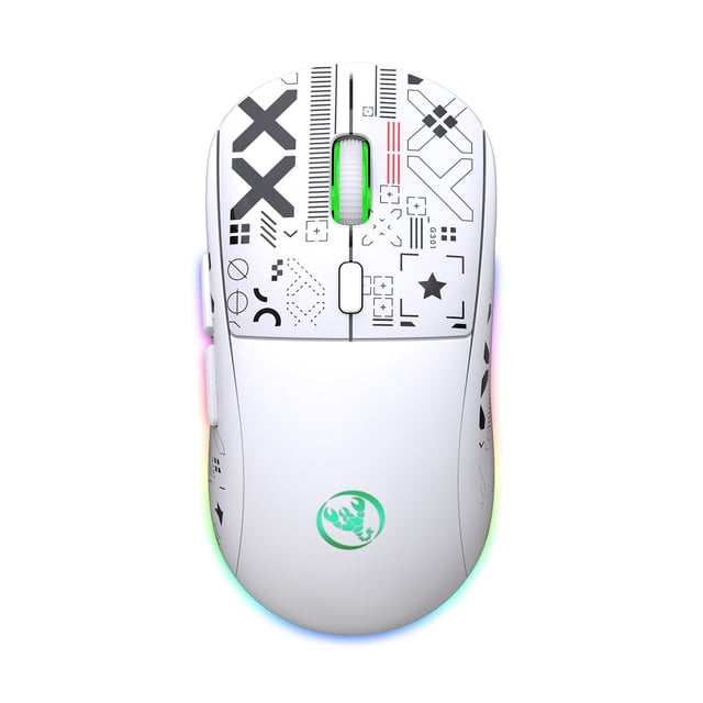 COM1950s Wireless Gaming Mouse, Usb Mouse Wireless, 2.4Ghz Bluetooth Wireless Mouse Gaming Mouse 3 Mode Rgb Backlight Wireless Optical Usb Gaming Mouse 3600Dpi Rechargeable Mute Mice