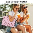 thumbnail image 5 of Large Capacity Tote Bag,Red Strawberry Plants Fruit Pink Pattern Handbag Fashion Luxury Tote Bag,15.7"x13"x 5.1" Inches,Laptop Compatible, 5 of 6