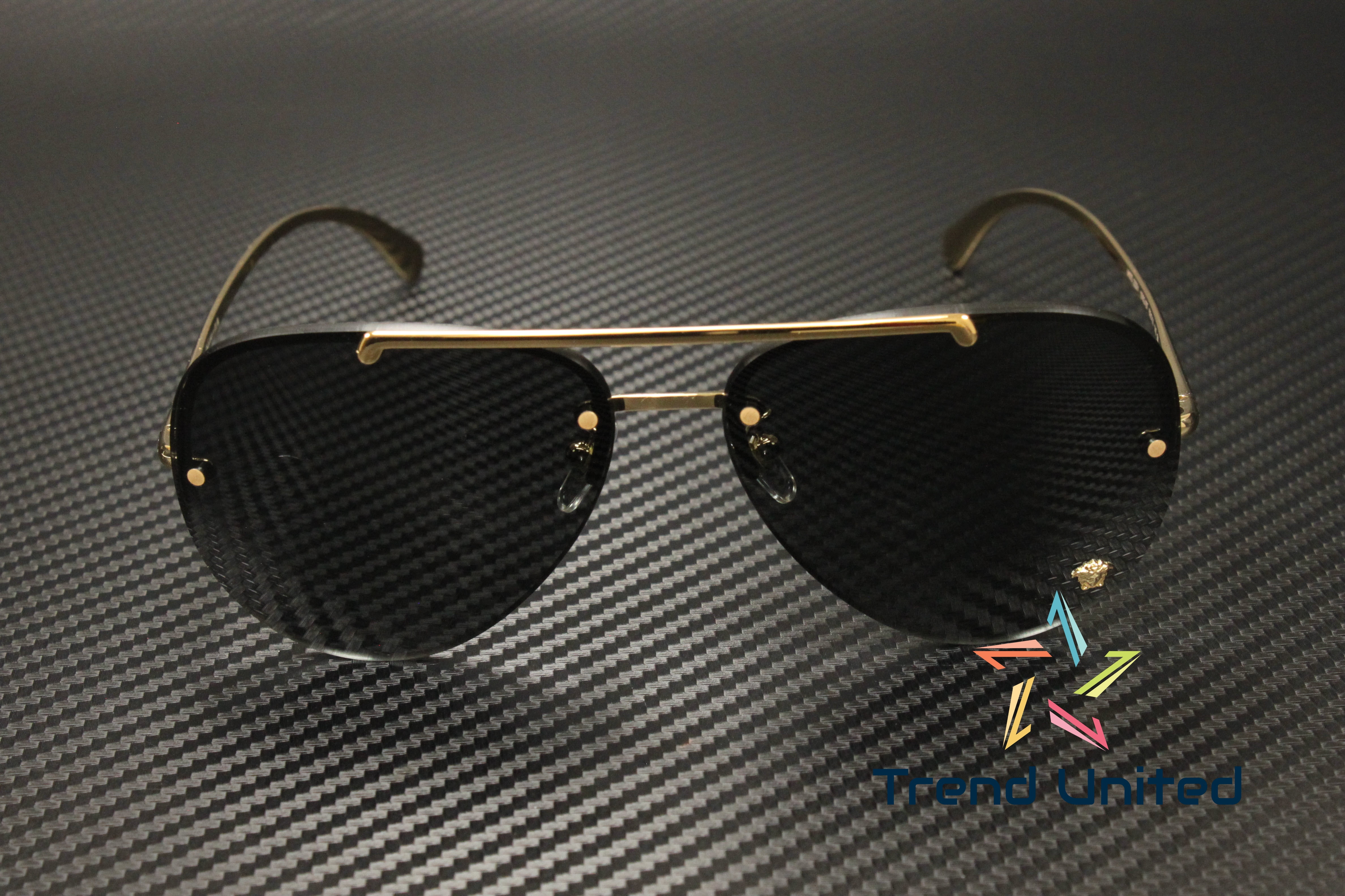 Versace Sunglasses VE2231 100287 60mm Gold / Dark Grey Lens Optical Women