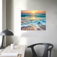 thumbnail image 3 of COMIO Canvas Print Wall Art Beach Sunset Wave Nature Picture Framed Canvas Art Painting Suitable for Home Office Decor Wall Decor, 3 of 4