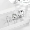 thumbnail image 5 of Ydou Cuffs Earrings for Women Non Pierced Earrings,Clip on Cartilage Earrings Dainty 14K White Gold Plated Cubic Zirconia Huggie Hoop Earring for Women Trendy Jewelry Set 3pcs, 5 of 8