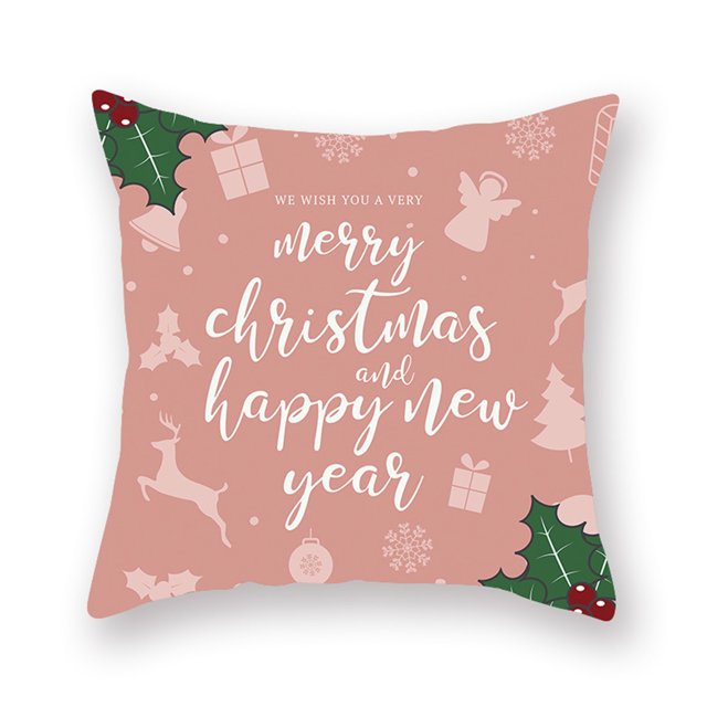 Billuyoard Funda de almohada de 2 piezas con estampado de elementos navideños, decoración de funda de almohada de poliéster lavable para sofá, funda de Kits de decoración para fiestas B-06723 Billuyoard HA007819-23