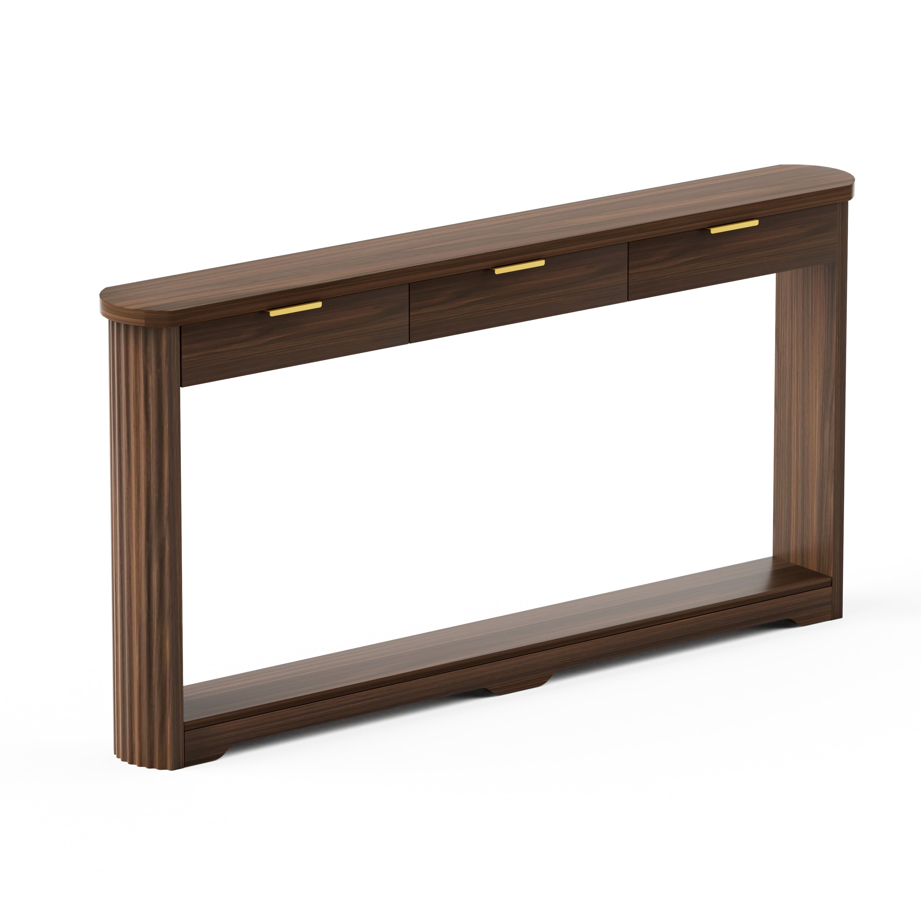 70.1" Wavy-Patterned Storage Table With Drawers, A Slim Wooden Side Table That Can Be Placed Behind A Sofa, Ideal For Entryways, Hallways, And Doorways