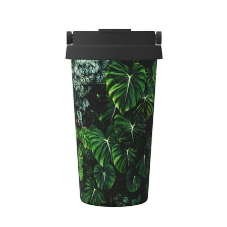 

KLL Lush Foliage Green Plant Pattern Stainless Steel Vacuum Insulated Tumbler - Carry Insulated Coffee Mug - Reusable Insulated Cold Brew Iced Coffee Cup Thermos