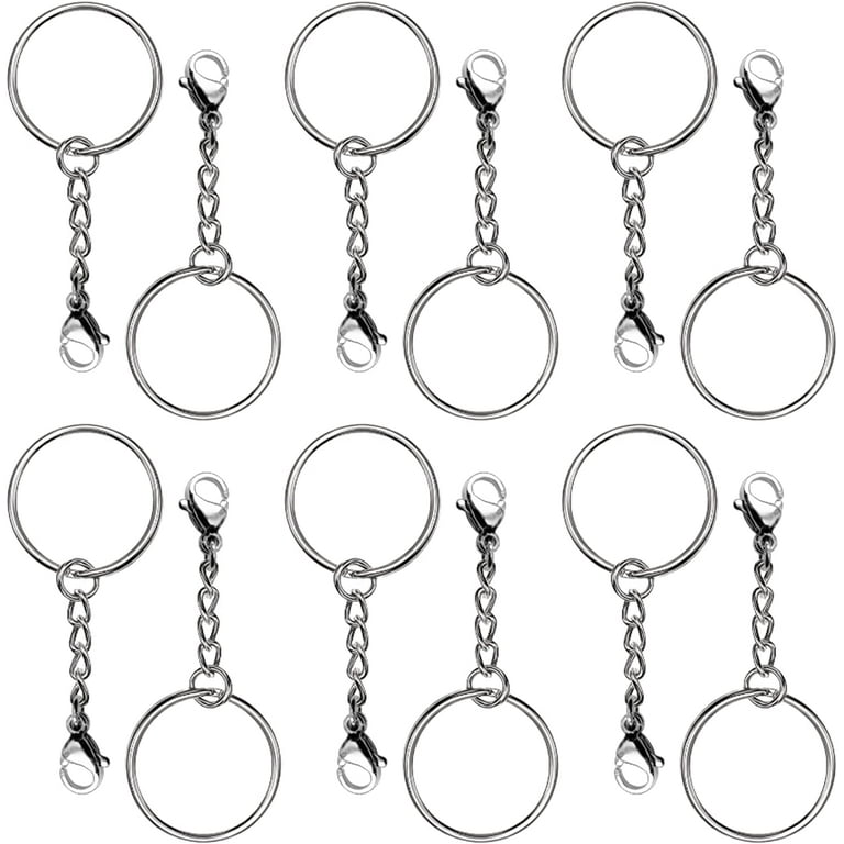 90pcs Keychain Making Kit Including Key Rings, Chains, Open Jump Rings,  Screw Eye Pin, For Diy Resin Crafts Jewelry Keychain Making