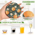 thumbnail image 2 of Yayeee 6 PCS Drink Coasters with Holder Set Woven Absorbent Round Tabletop Hot Pad, Green Oranges, 2 of 7