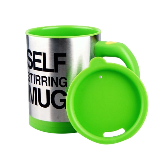 Injueey Taza de café con autoagitación automática de 400ml, taza de acero inoxidable para mezclar leche, taza de acero inoxidable para el Juegos de servir café y té Verde