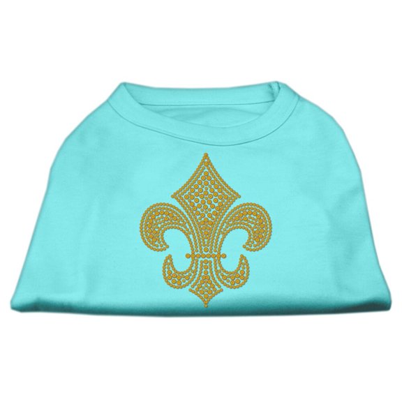 Pet Dog Cat Shirt Rhinestone, "Gold Fleur De Lis"