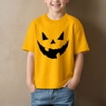 thumbnail image 2 of UngA Boys Halloween Shirt Ghost Pumpkin Tshirt Short Sleeve Tee Tops Spooky Season Kids Fall Clothes Halloween Tshirts Boys Yellow,11-12 Years, 2 of 4