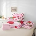 thumbnail image 6 of Manfei Cartoon Axolotl Bedding Comforter Set 7pcs,Kawaii Strawberry Queen Bedding Sets,Pink Red White Queen Sheet Sets For Girls,Luxury Bedroom Decor Reversible, 6 of 8
