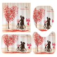 thumbnail image 1 of LILELIS Valentine's Day 4 Piece Shower Curtain Set (with Rug) Bathroom Shower Curtain Set (with Shower Curtain and Rug) Couple Bathroom Set Mansion Sheets Sheets 1000 Thread Count, 1 of 3