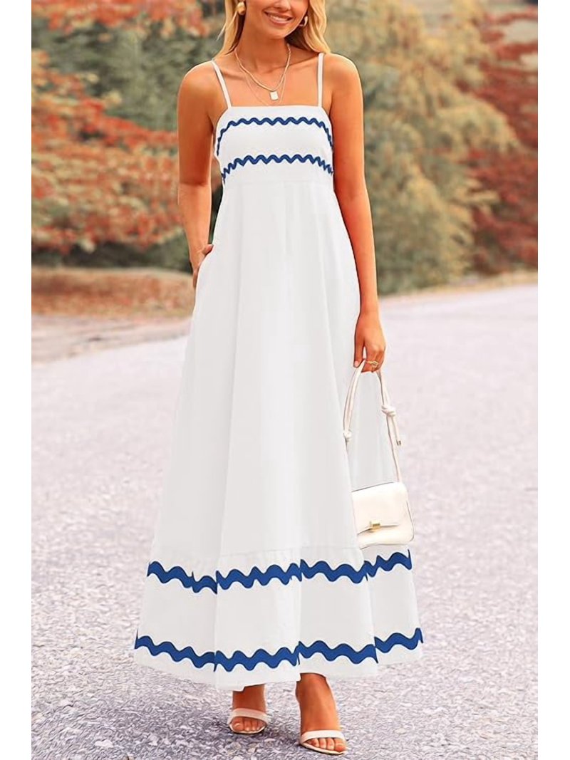 spaghetti strap flowy maxi dress Spaghetti Strap Flowy Maxi Dress Khaki / XL