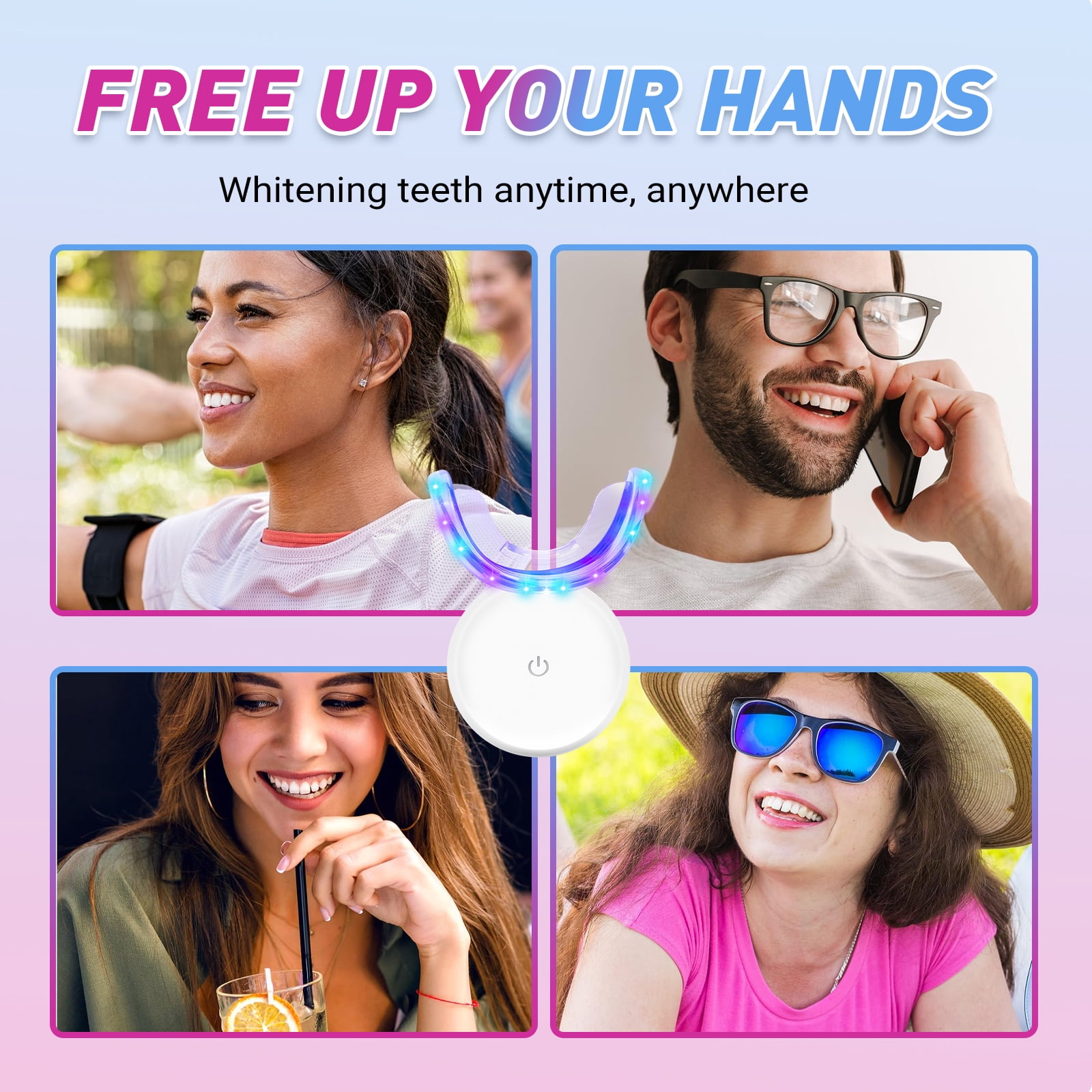 Welan Pro Teeth Whitening Kit with 32-LED Light Tray, 10Min 3x3ml Non-Sensitive Whitening Gel Tooth Whitener