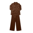 thumbnail image 7 of IUYRTFE Women's V-Neck Long Sleeve Top and Wide Leg Pants Set Casual Two Piece Loungewear Outfit with Relaxed Fit, 7 of 7