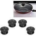 thumbnail image 2 of Perillas de repuesto de tapa universal de 4 piezas, manijas de plástico para tapa de olla profesionales negras, 2 of 4