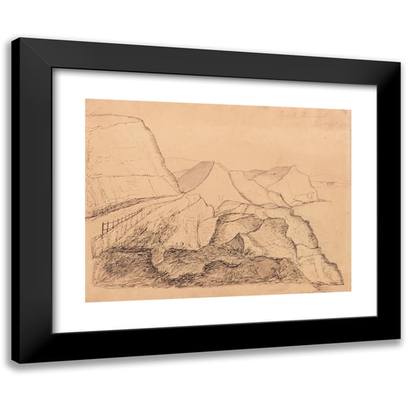 William Makepeace Thackeray 14x12 Black Modern Framed Museum Art Print Titled - Road to Charmouth (1833)