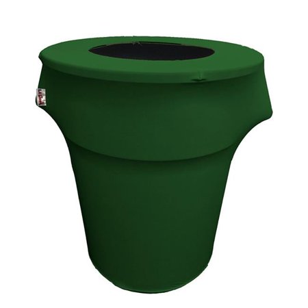 SpandexCover44G-GreenEmX32 Stretch Spandex Trash Can Cover 44 gal Round, Emerald Green
